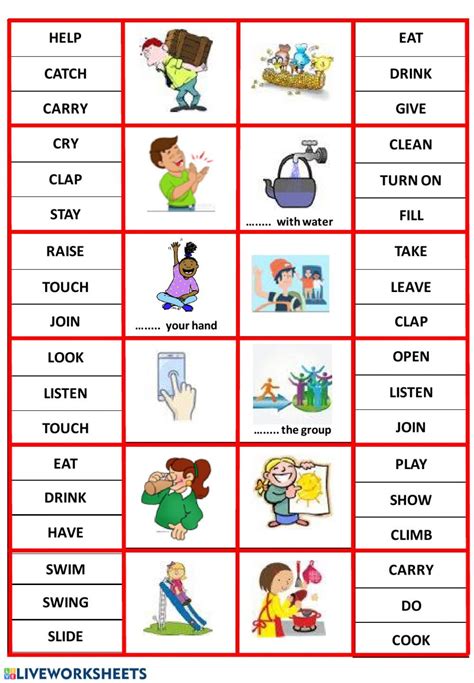 Verbs Free Exercise Material Escolar En Ingles Verbos Para Niños