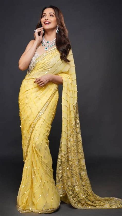Modern To Ethnic Timeless Beauty Madhuri Dixits Saree Collection Is