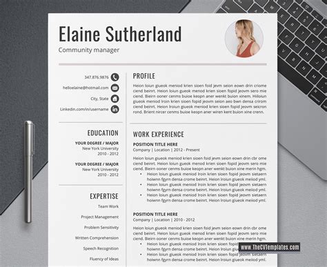 Sue bolander pmp, it specialist phone: Editable CV Template for Job Application, CV Format ...