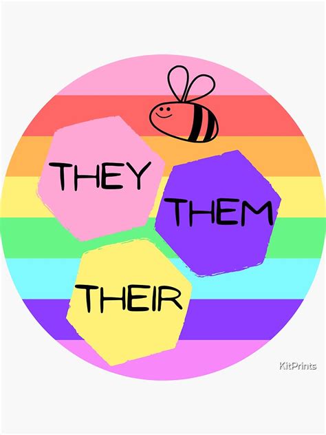 They Them Their Pride Flag Pronouns Sticker For Sale By Kitprints