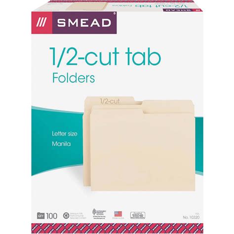 Smead File Folders With Single Ply Tab Manila 100 Box Quantity