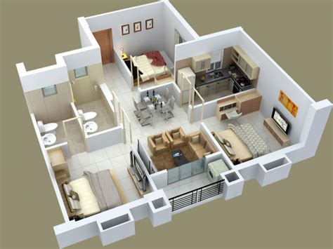Homedesigning 25 Three Bedroom Houseapartment Floor