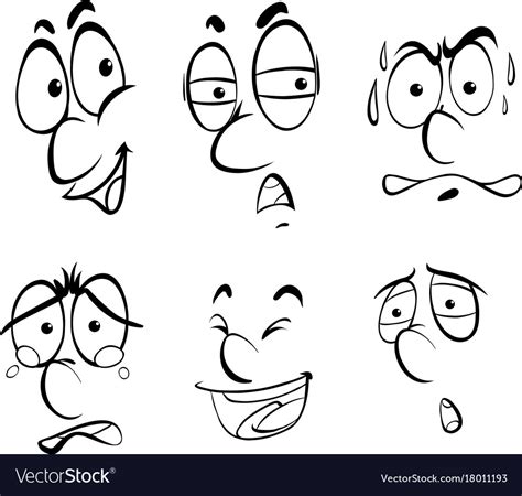 Different Facial Expressions Human Royalty Free Vector Image
