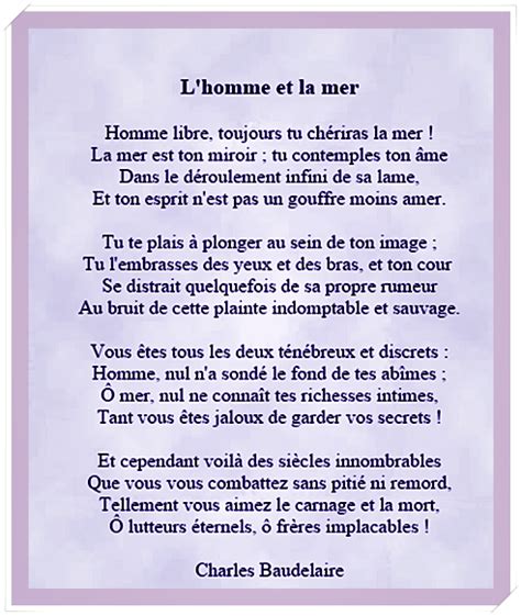 "L'homme et la mer - Charles Baudelaire."