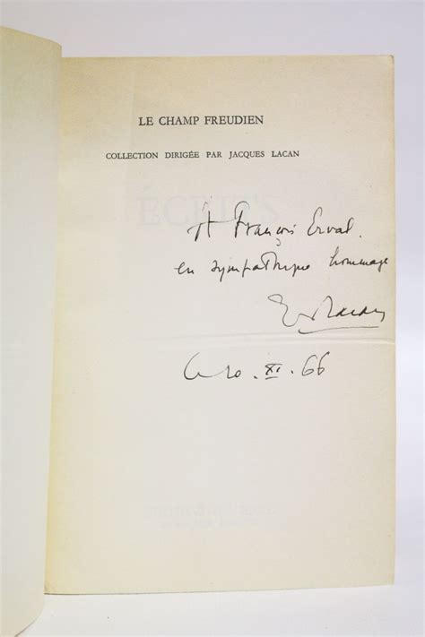 Lacan Ecrits Libro Autografato Prima Edizione Edition