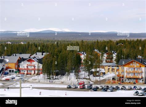 Skiing Village Levi Finland Lapland Levi Stock Photo Royalty Free