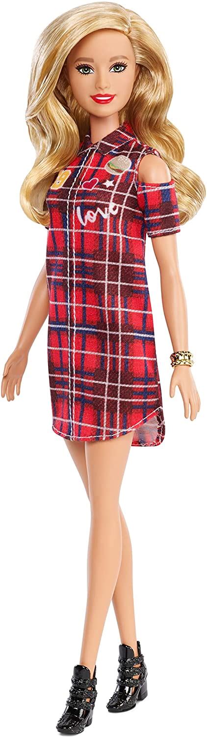 Barbie Barbie Gbk Fashionistas Bambola Con Vestito Plaid Patch