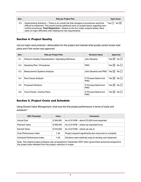 Project Closeout Report In Word And Pdf Formats Page 3 Of 5