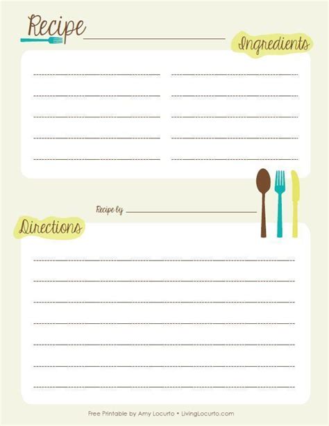 A Recipe Card With Utensils On It
