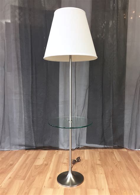 Fabulous tulip floor lamp still bearing original bliss maker's label. Iconic Laurel Tulip Base Floor Lamp with Floating Glass Table - Past Perfect