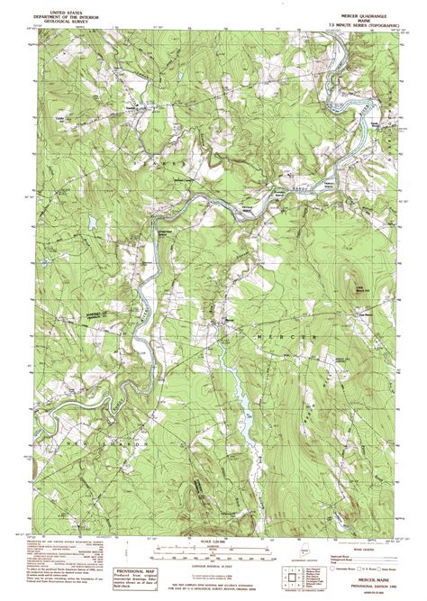 Mercer Topographic Map 124000 Scale Maine