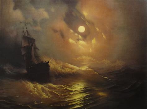Ship At Sea Painting By Rembrandt