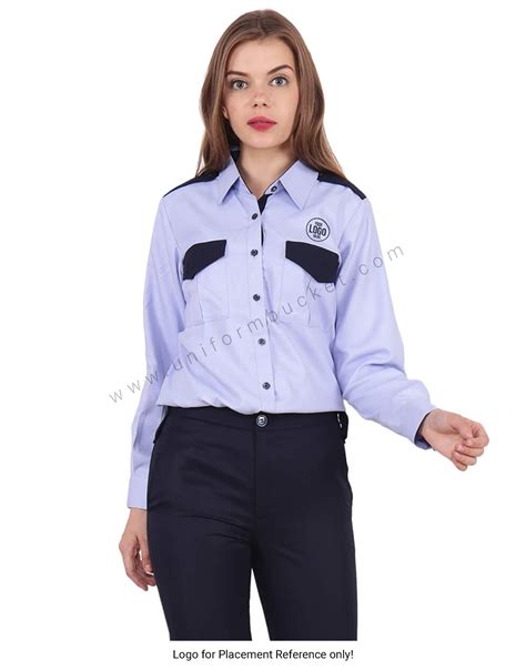 Buy Blue And Navy Blue Security Guard Shirt For Female Online Best