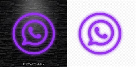 Hd Purple Neon Outline Whatsapp Wa Round Circle Logo Icon Png Citypng
