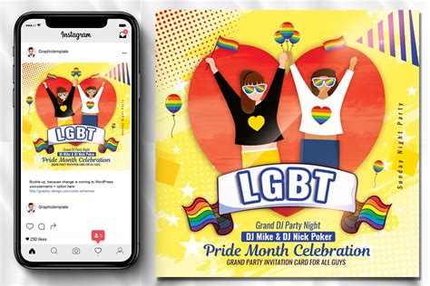 Lgbt Pride Month Celebration Poster Flyer Templates Creative Market