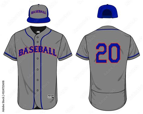Baseball Jersey Uniform Template Mockup Vector Stock Vector Adobe Stock