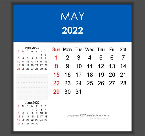 Free Editable May 2022 Calendar Template