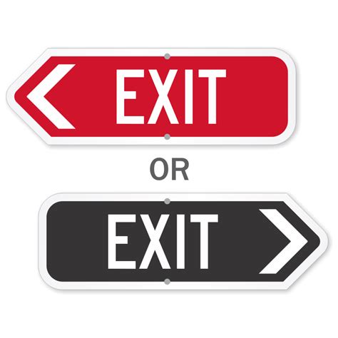 Directional Exit Signs With Arrows