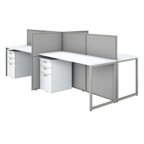 Bush Furniture Easy Office 60w 4 Person Cubicle Desk With File