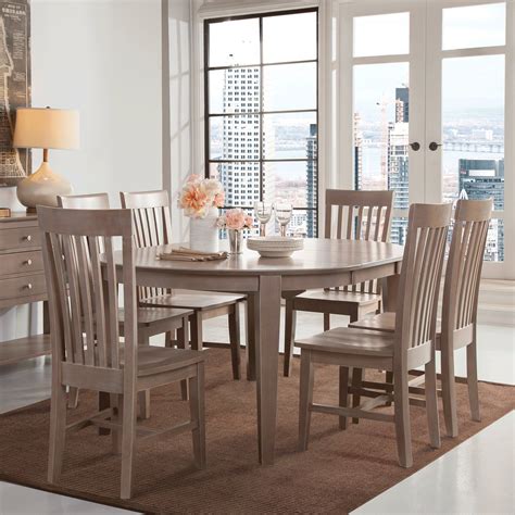 Cosmopolitan Weathered Grey Dining Room 5 Piece Set Oval Table With 4
