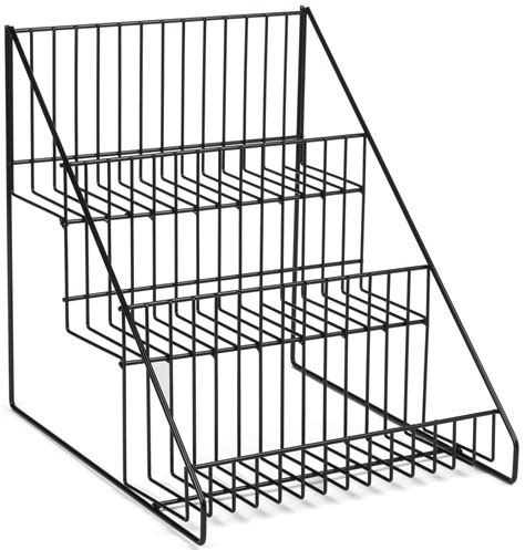 3 Tier Wire Countertop Rack Angled Open Space Shelves Vendor Booth