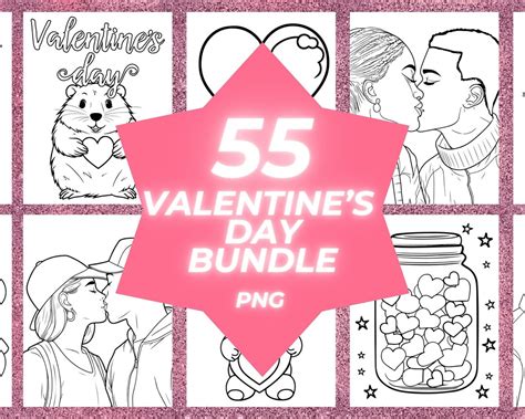 55 Valentines Canvas Printable Big Bundle Pre Drawn Outline Canvas Diy Canvas Party Paint Kit