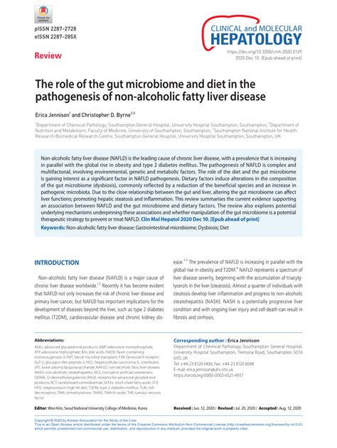 Pdf The Role Of The Gut Microbiome And Diet In The Pathogenesis Of