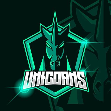 Ilustração em vetor unicorn esport logo design design Vetor Premium