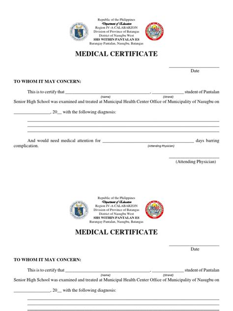 Medical Certificate Templatedocx Clinical Medicine Medical Specialties