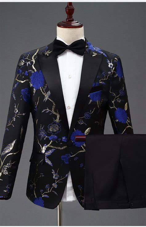 Floral Embroidered One Button Dress Suit For Menthis Is The Perfect