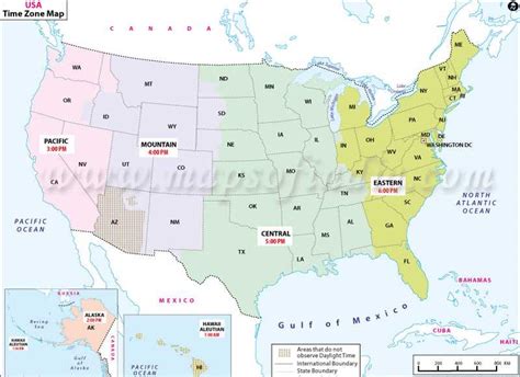 United States Map Time Zones