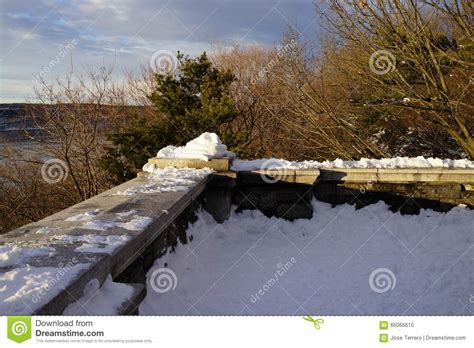 Fort Tryon Park Winter Editorial Image Image Of Remains 66066610