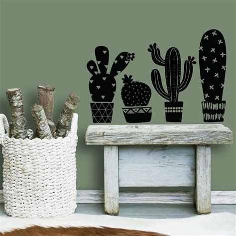 Geo Cactus Peel And Stick Wall Decals Wall Decals Cactus Wall Decal