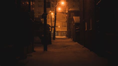 Download Wallpaper 2560x1440 Street Lights Night City Winter Dark