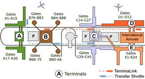 George Bush Airport Terminal Map Map Of Beacon