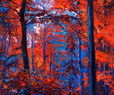 Autumn Forest By Ivailo Nikolov Painting By Boyan Dimitrov
