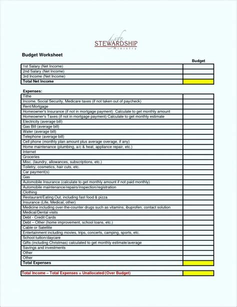 Church Expense Spreadsheet Pertaining To Church Expenses Template