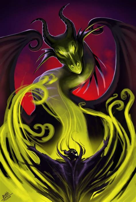 Maleficent By Tehchan On Deviantart Disney Art Maleficent Dragon