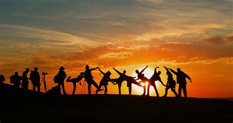 Hd Wallpaper Happy Friends Silhouette People Happiness Sunset