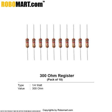 300 Ohm 14 Watt Resistor Resistance Online India