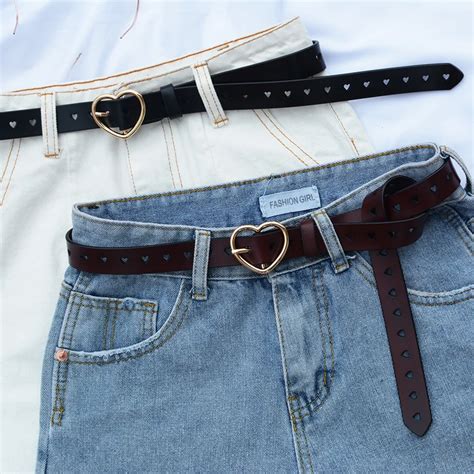 Womens Black Leather Belts For Jeans