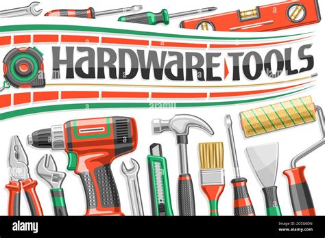 Vector Poster For Hardware Tools Decorative Sign Board With