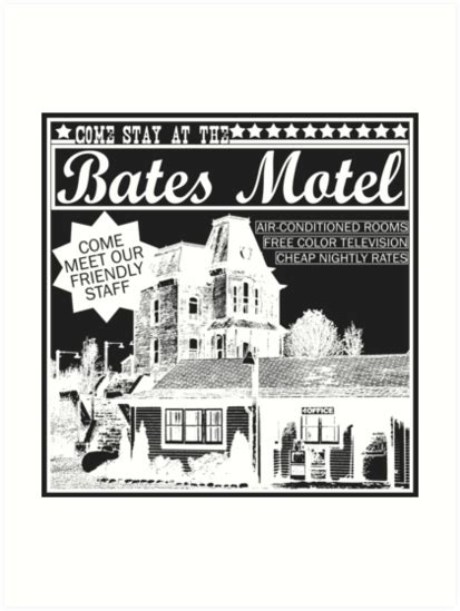 Bates Motel White Type Art Print By Rileyackley Redbubble