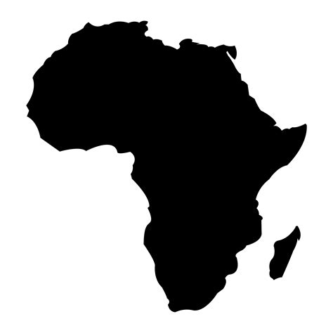 Detailed Map Of Africa Continent In Black Silhouette 550959 Vector Art