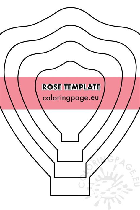 Large Paper Rose Template Coloring Page