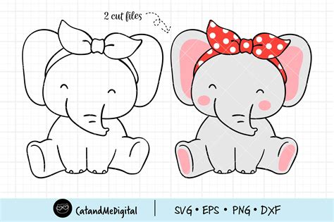 Baby Elephant With Bandana Svg Graphic By Catandme Creative Fabrica