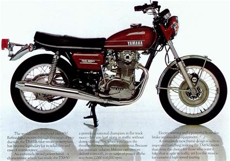 Yamaha Xs 650 Tx 650 1973 Technical Specifications