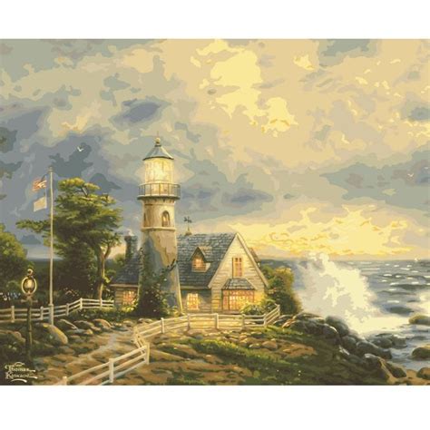 Thomas Kinkade A Light In The Storm Extra Large Paint By Numbers