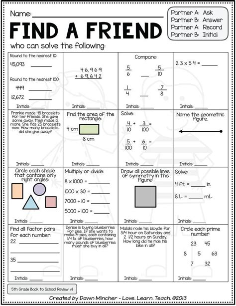 Fun Printable Activities For 5th Graders