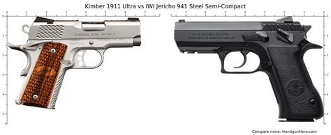 Kimber 1911 Ultra Vs Iwi Jericho 941 Steel Semi Compact Size Comparison